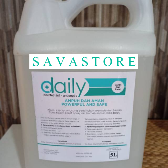 PAKET DAILY DESINFEKTAN REGULER 5 LITER + DISINFECTANT SPRAY 100ML ANTI VIRUS