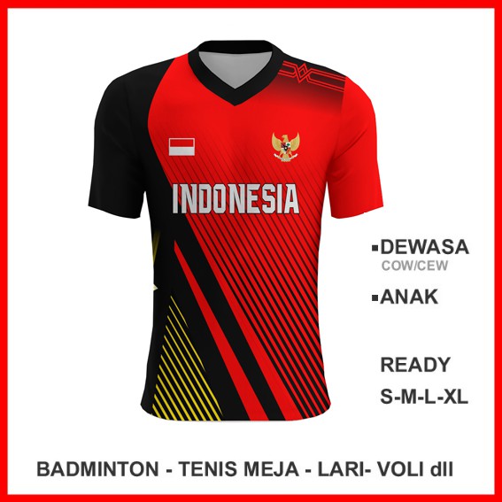 Baju Kaos Jersey Olahraga Badminton Pingpong Lari Volly 1844 - Baju Voli Custom Desain