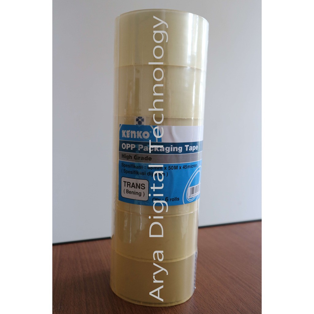 

Lakban Bening OPP Packaging Tape Trans Kenko 48mm 2 Inch Blue Core Original