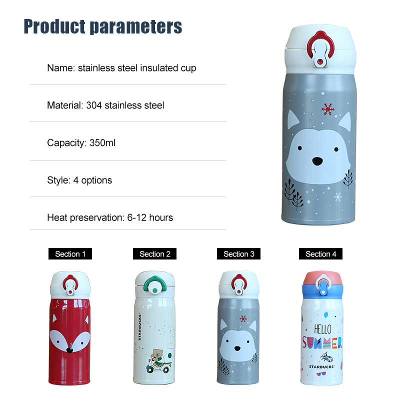 Starbucks Tumbler Botol  Thermos Stainless Steel Tahan Panas Dan 350ML 500ML