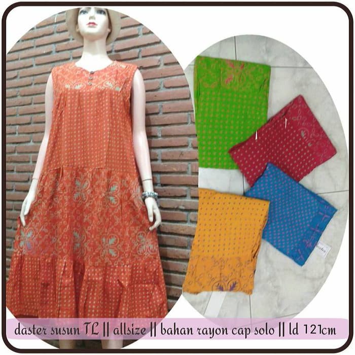 daster cap susun tanpa lengan jumbo xxl putri fery