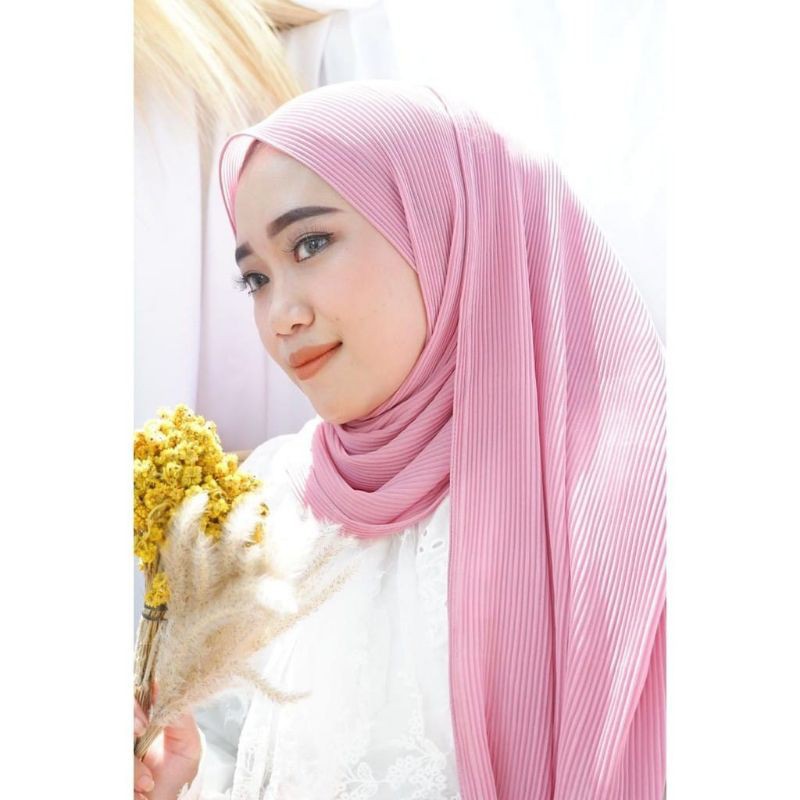 Pashmina Plisket Ceruty BabyDoll Kerudung Pashmina Plisket Termurah Safa Hijab