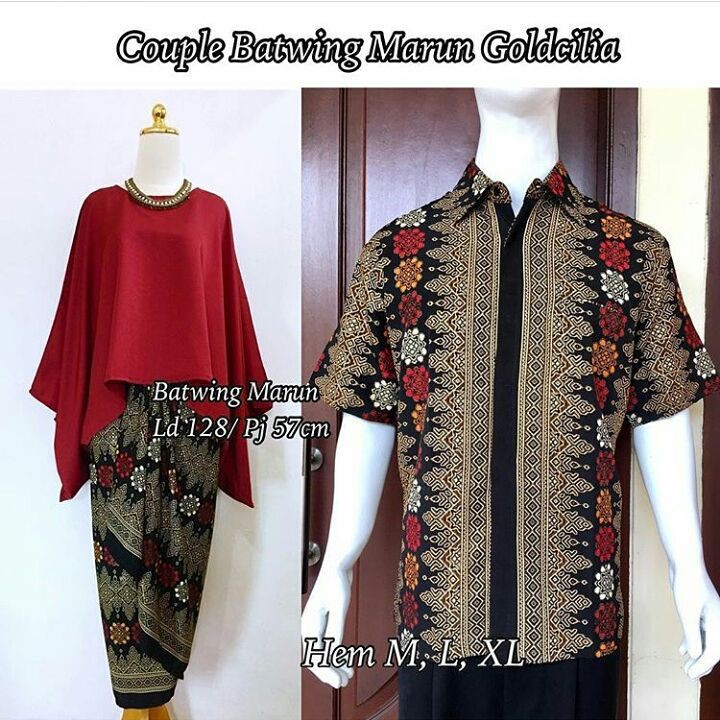 Couple Kebaya Batwing Marun Goldcilia