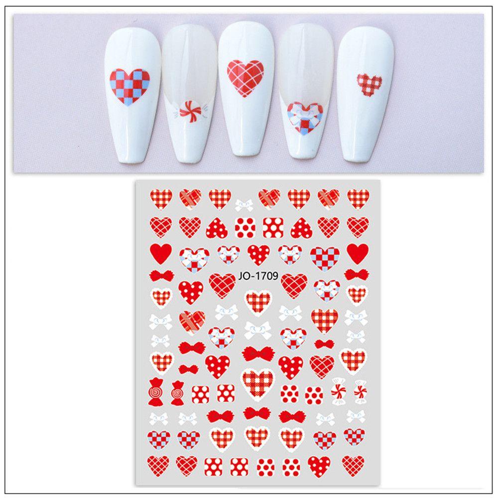 Solighter Stiker Kuku DIY Manicure Love Heart Flowers Strawberry