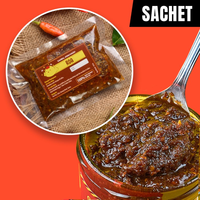 

Sambal-Aneka- Sambal Roa Manado Sachet By Sambal Ayam Nagih - Sachet 150Gr -Aneka-Sambal.