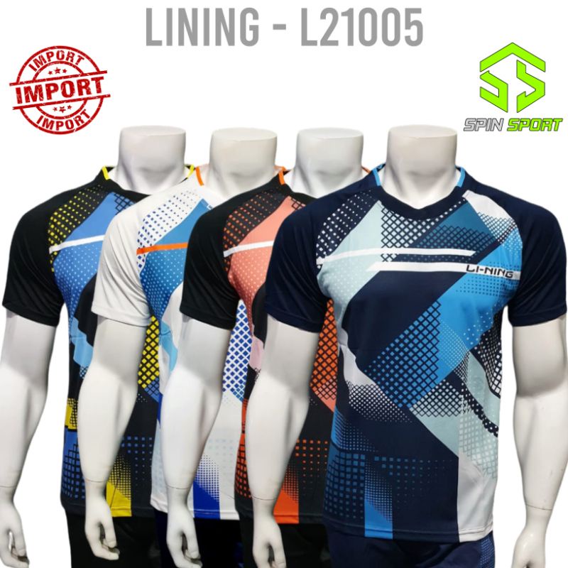 [L21005] Kaos Baju Lining Li-Ning Import Premium Badminton Bulutangkis Jersey Tenis Meja Pingpong