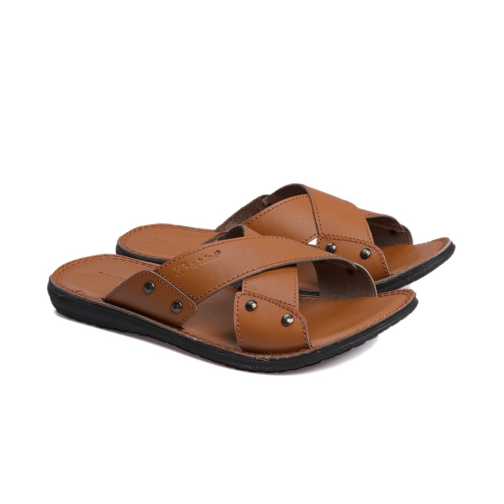 Sandal Casual Pria Full Kulit asli 100% - Sendal Slop Barlin Original - SM08