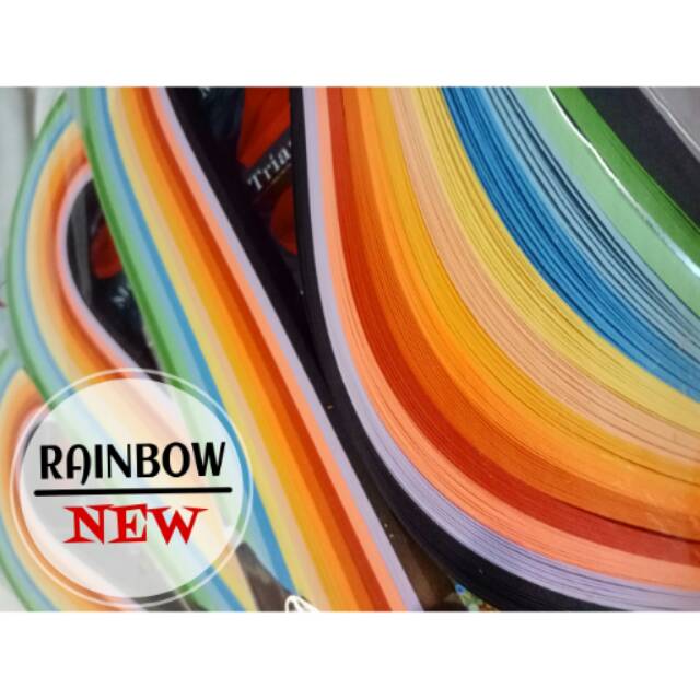 Kertas Paper Quilling Rainbow 0 5 cm kertas warna multi 