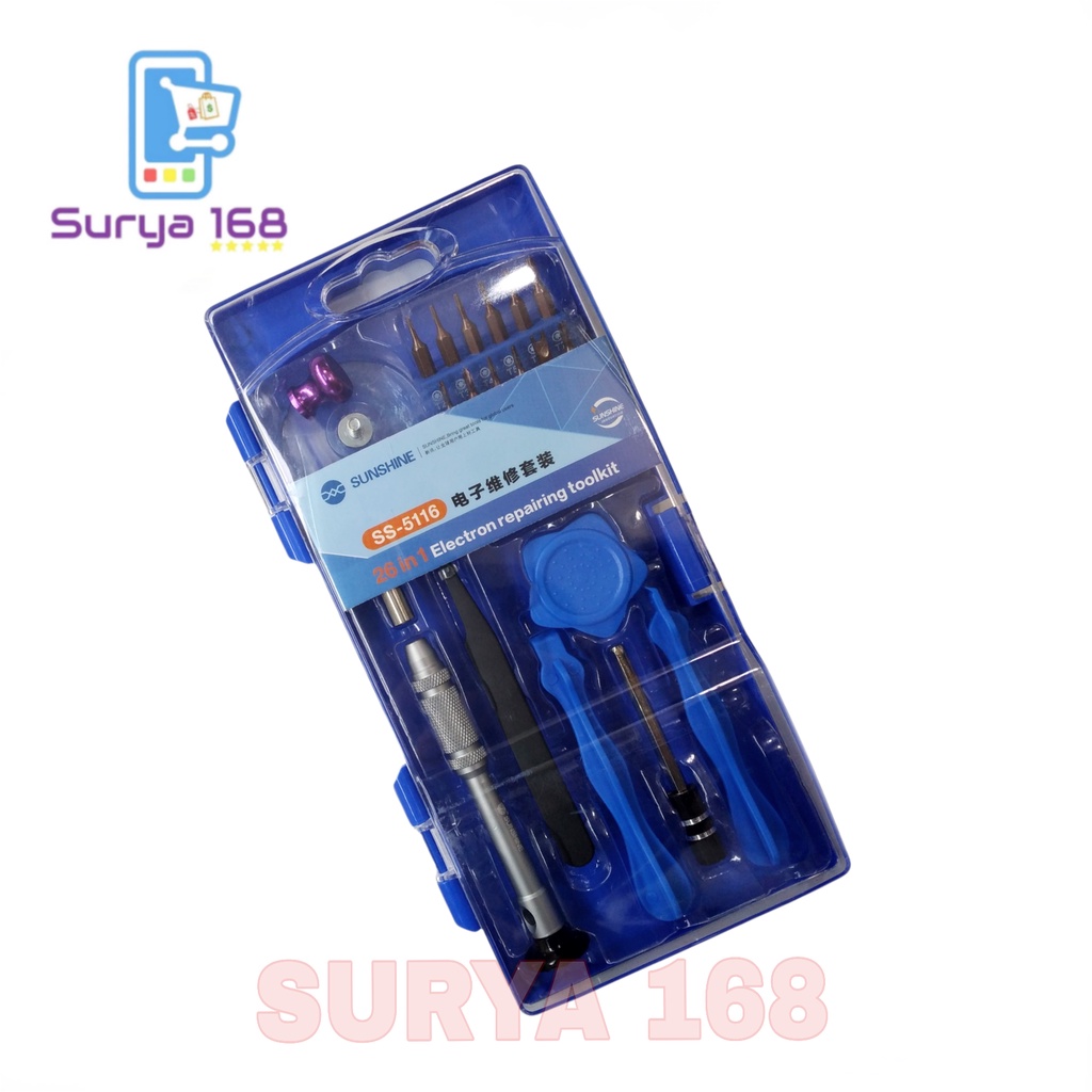 TOOLS OBENG SET SCREWDRIVER 26 IN 1 SS-5116 SS5116 SUNSHINE PEMBUKA LCD TOUCHSCREEN