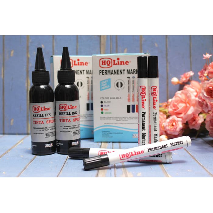 

Ready Stok Tinta Isi Ulang Spidol Permanent HQ Line terakhir