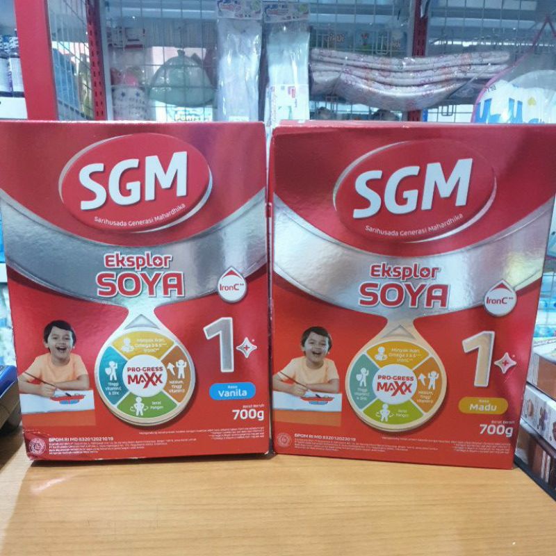 susu SGM 1+ eksplor SOYA untuk usia 1-5 tahun vanila / madu 700g