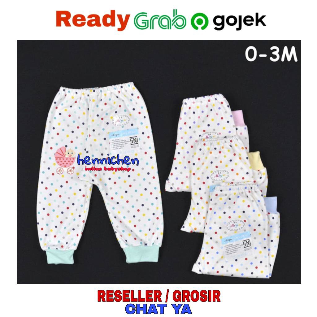 MIYO 4 Pcs Celana Panjang Popok Bayi/Baby Polkadot Newborn (0-3M) 3-6M | Perlengkapan Bayi / Baju Bayi