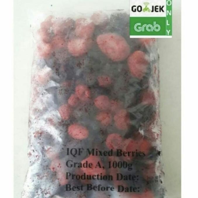 

MAKANAN BEKU / IQF (INDIVIDUALLY QUICK FROZEN) MIX BERRIES/MIXED BERRIES 1 KG/500G NON COD