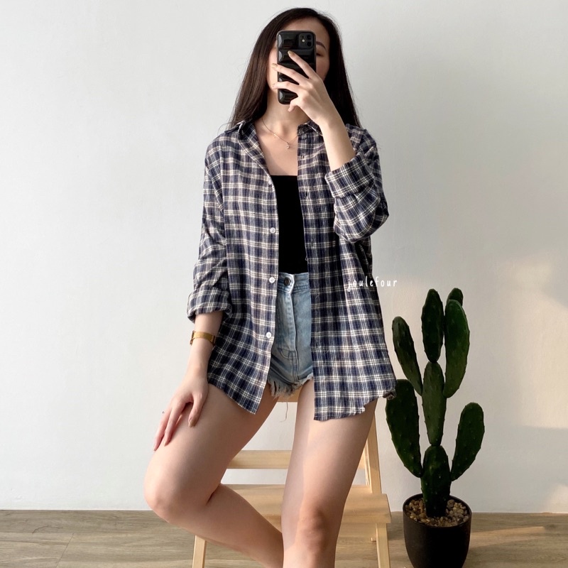 KAI FLANEL SHIRT—KEMEJA WANITA—KEMEJA FLANEL—KEMEJA KOTAK KOTAK—KEMEJA OVERSIZED