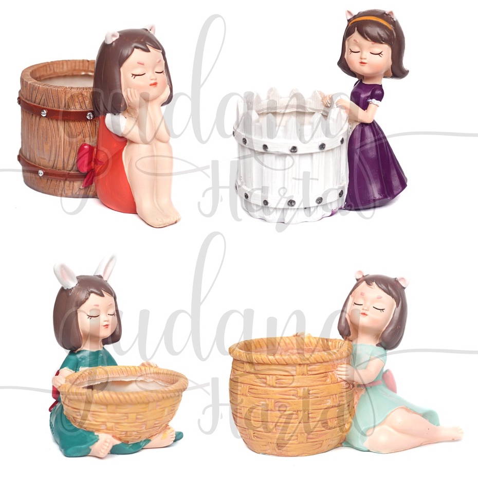 Pot Sitting Girl Succulent Pot Hiasan Pajangan Kado Home Decor GH 503110