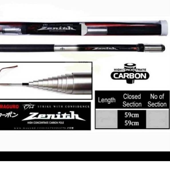 Tegek Maguro Zenith 270 330 360 390 450 Bahan Carbon Tegek Kuat Ruas Panjang Ringan