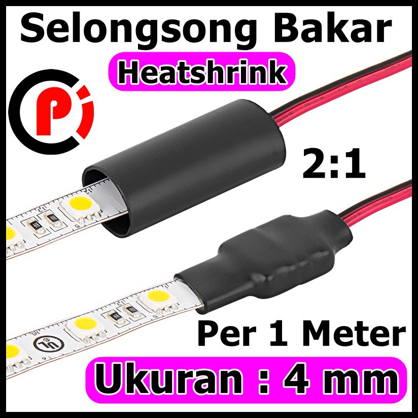 Selang Bakar 4mm 1meter Tube Heat Shrink Heatshrink Selongsong Ciut