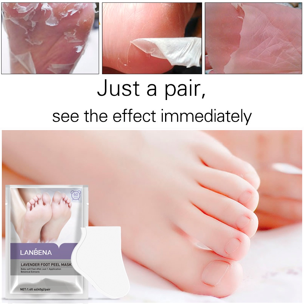 LANBENA Masker Kaki Lavender Foot Peeling Mask Foot Mask Remove Dead Skin Peeling Foot Care Peeling