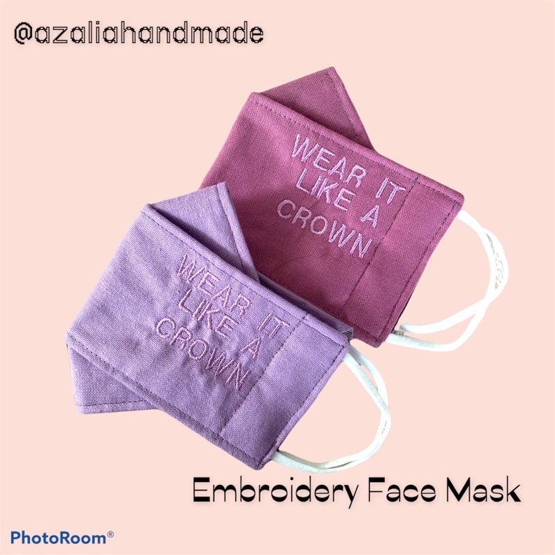 Masker Bordir Tulisan Custom