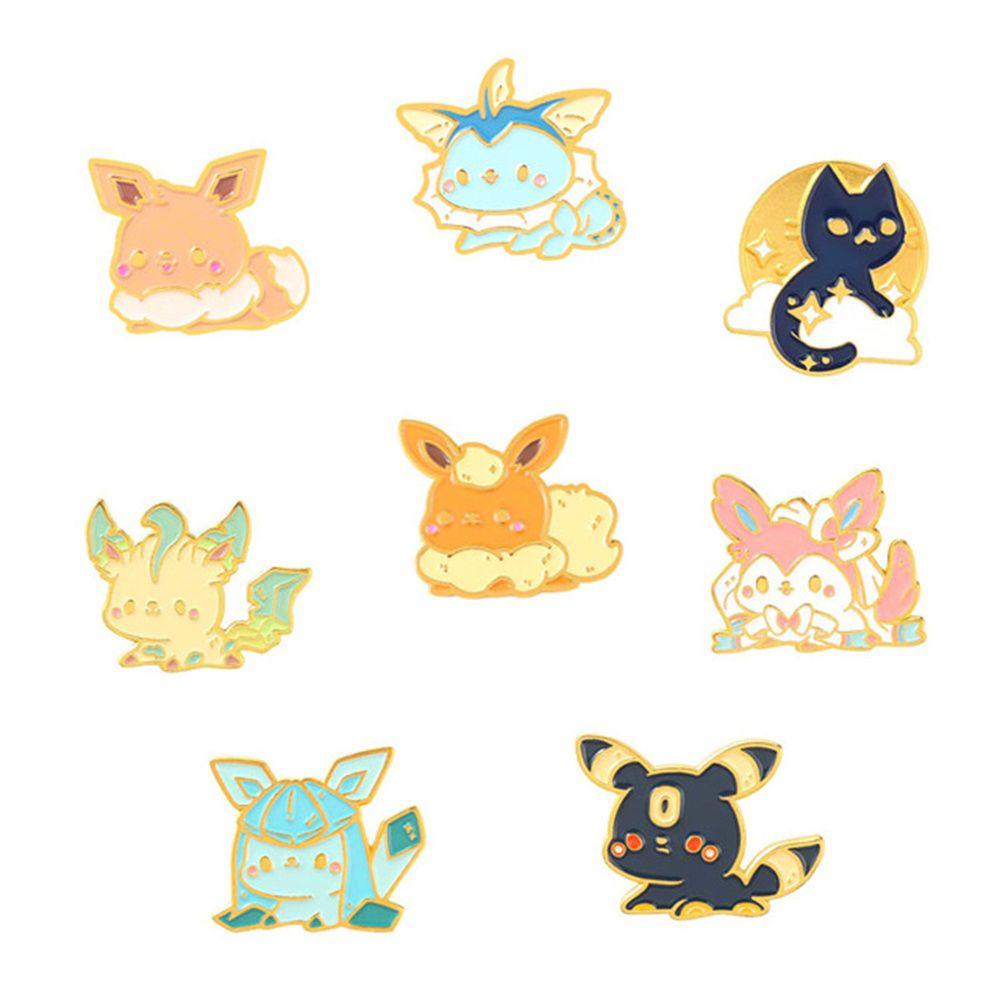 Lanfy Eevee Bros Anime Animasi Keliling Ransel Badge Pakaian Cat Logam Cosplay Badge