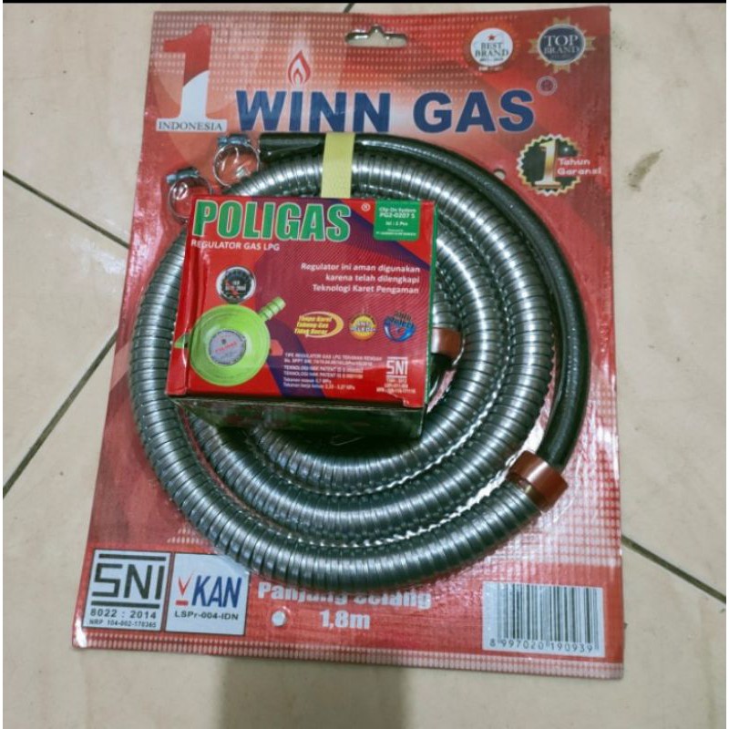 selang regulator poligas double lock