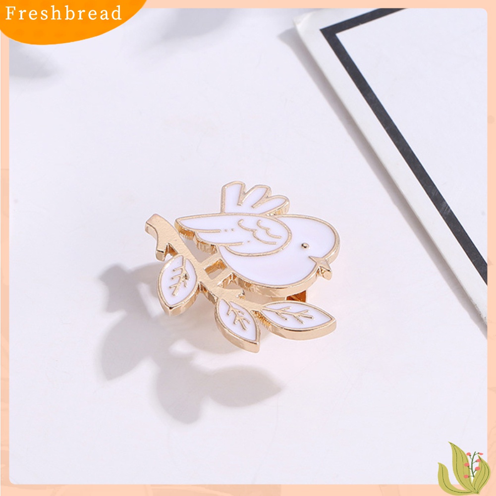 [Fresh] Bros Pin Kerah Motif Burung / Daun Enamel untuk Wanita