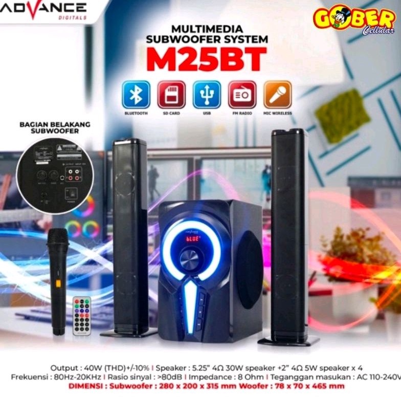SPEAKER ADVANCE M25BT SOUNDBAR MULTIMEDIA BLUETOOTH FREE 1 MIC
