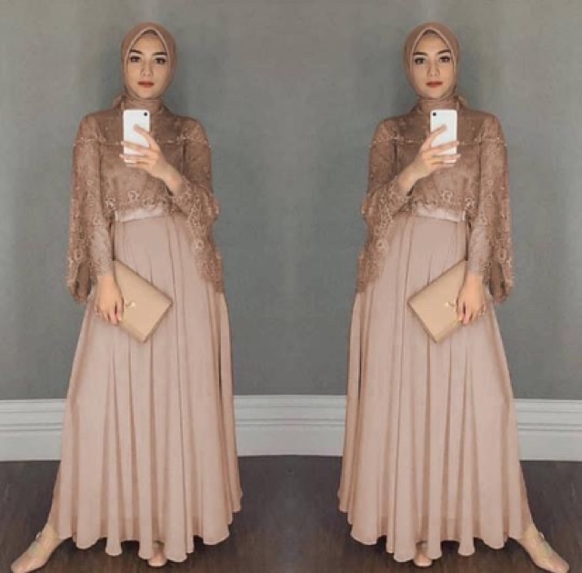 JCZ- maxi chikita / Gamis wanita Lebaran terbaru / Maxi brukat Cape wanita kekinian