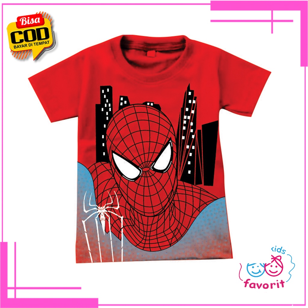 Kaos anak laki laki lengan pendek kaos harian anak anak gambar spiderm4n