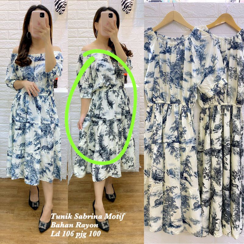 Tunik Sabrina motif katun rayon
