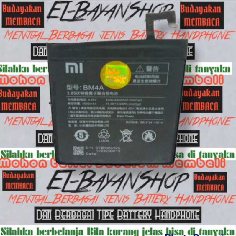 Batrai Xiaomi Bm 4A Batre Redmi PRO BM4A Battery Xiomi Original
