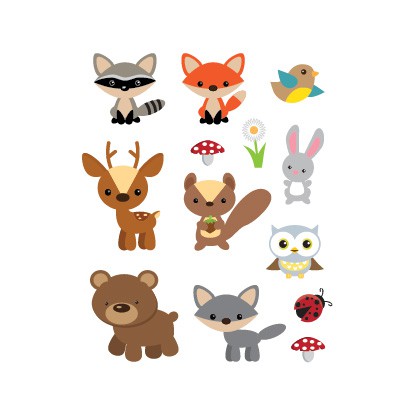 

POTATOO SET WOODLAND ANIMALS Temporary Tatto Sticker