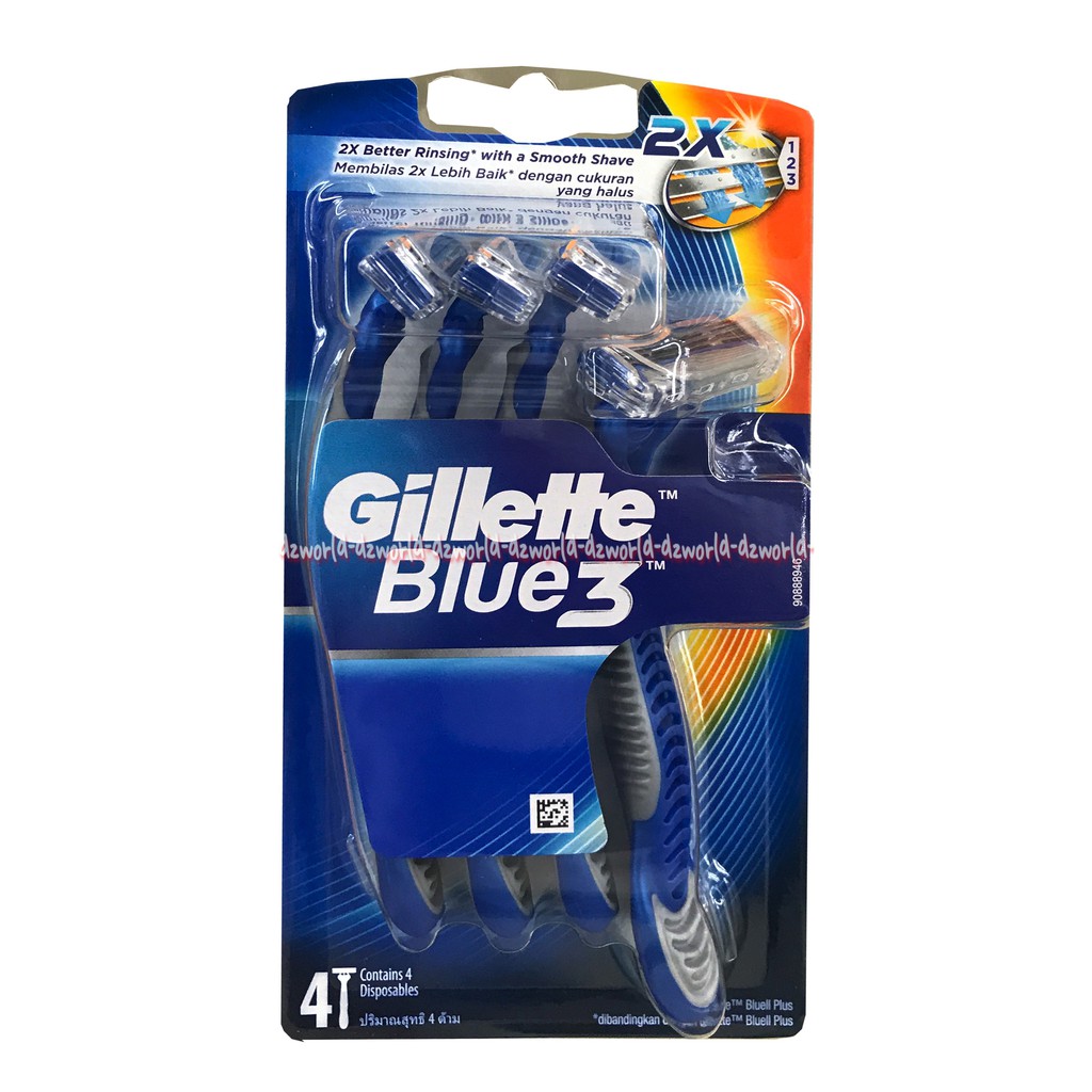 Gillette Blue 3 Comfort Comfortgel isi 4pcs Pisau Cukur Alat Cukur Pria Cowok Gilete Gillete Blue Shave Razor 40pivot Gilette Biru