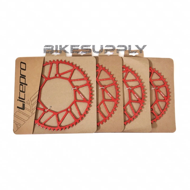 Chainring / Piringan Crank Litepro 52T 54T 56T 58T Merah Alloy BCD 130 (Chain Ring 52 54 56 58 T)