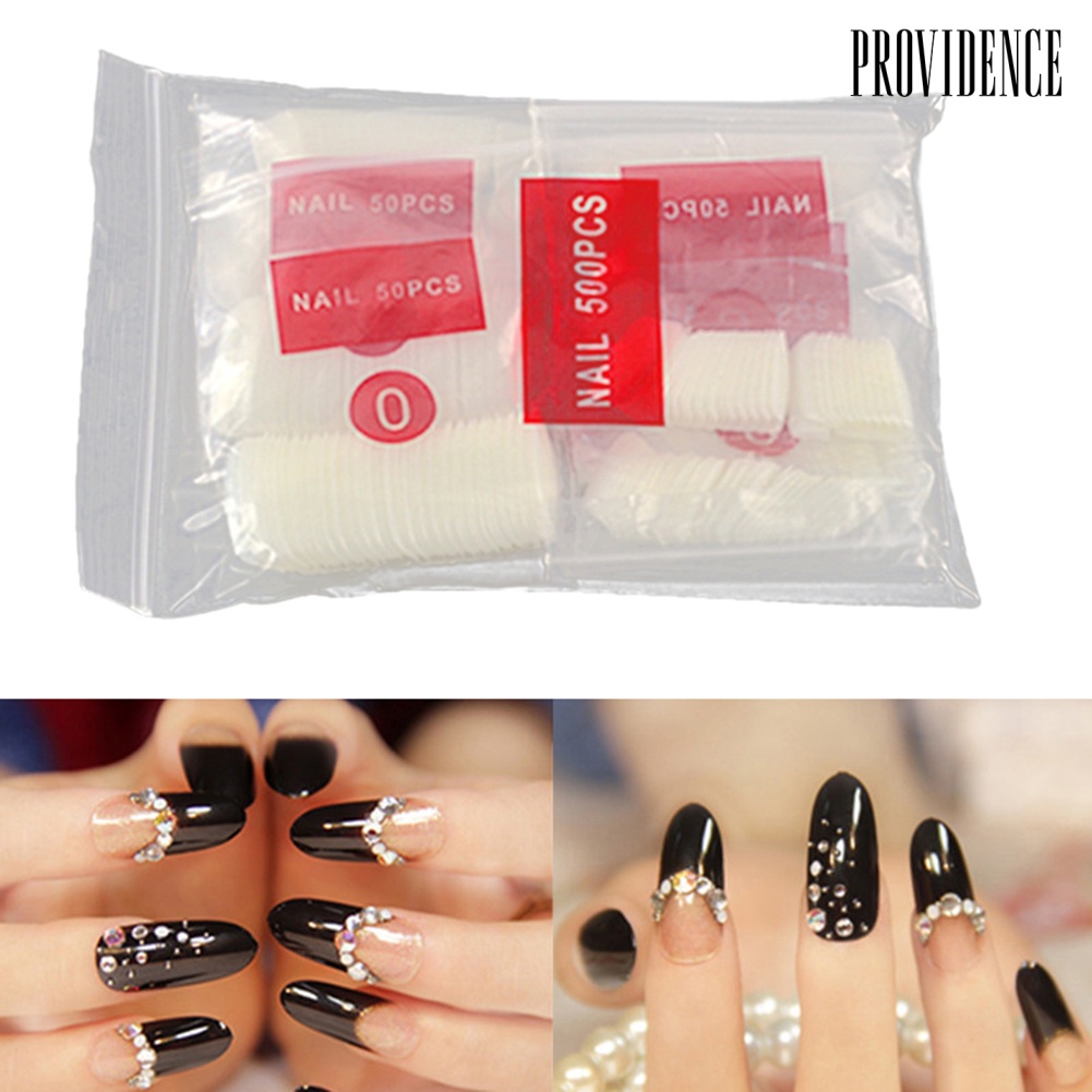 Providence 500Pcs Oval Shape Fake Nail Art Tips Full Cover Faux Fingernails Manicure Decor