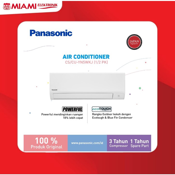 Panasonic CS-YN5WKJ AC Split 1/2 PK Standard Putih