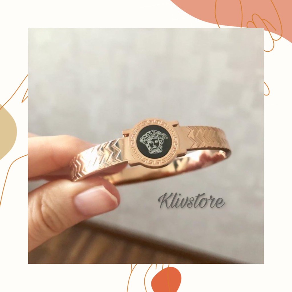 Gelang Bangle Titanium Premium Import Versace Anti Karat Aksesoris Wanita #081