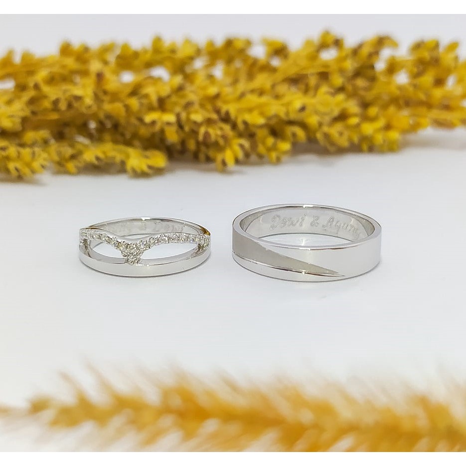 CINCIN NIKAH EMAS PUTIH DAN PALLADIUM