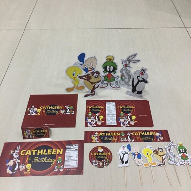 

Looney tunes label bengbeng indomilk aqua stiker puding topper standing