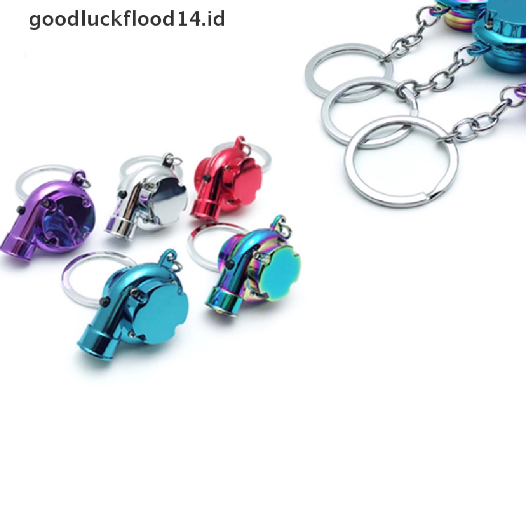 [OOID] Chrome Metal TURBO Charger Keychain Keyring, NO PLASTIC! Spinning Compressor! ID