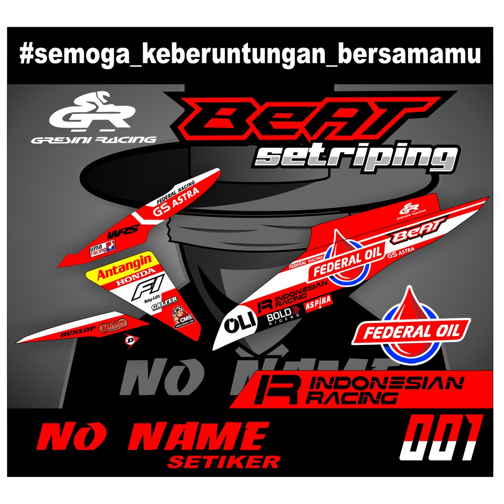 striping setiker stiker beat fi (1) federal oil indonesia racing moto2 2013-2014-2015