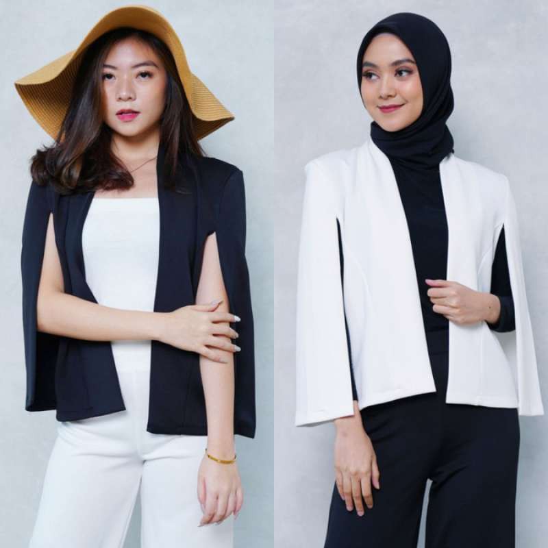 TERLARIS Cape Blazer Outer Vest Rompi Wanita Blazer Kantor Blazer Sayap