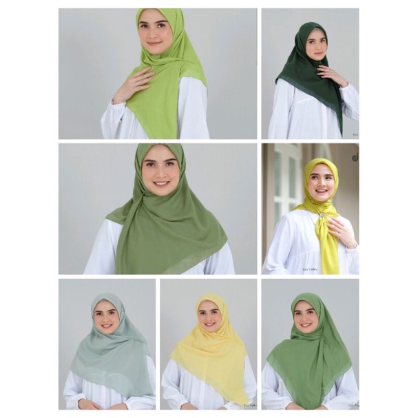 HIJAB DEENAY LIZA EMERALD CELERY DARK CITRON CACTUS PAPERMINT YUCCA YELLOW CREAM (FINISHING JAHIT TE