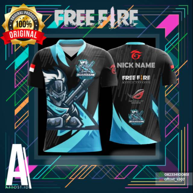  BAJU  KAOS  JERSEY GAMING FREE FIRE TERBARU 2021 MURAH KAOS  