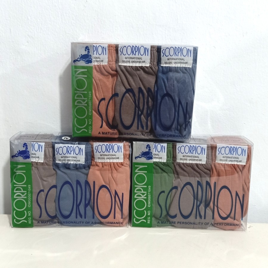 3 Celana Dalam Pria Scorpion CD Underwear Pakaian Dalam Pria