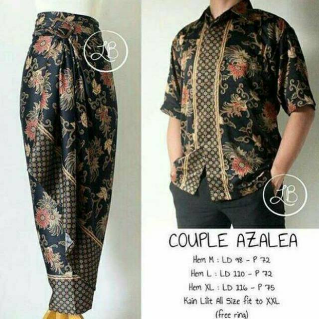 Couple Batik youvie rok lilit dan kemeja  Shopee Indonesia