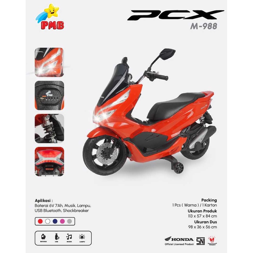 Motor Aki Anak HONDA PCX PMB 988 M988 Mainan Anak Motor , motoran anak murah
