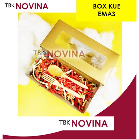 KOTAK KUE EMAS PANJANG  / BOX CAKE KUE TART GOLD / BOX KUE ULANG TAHUN