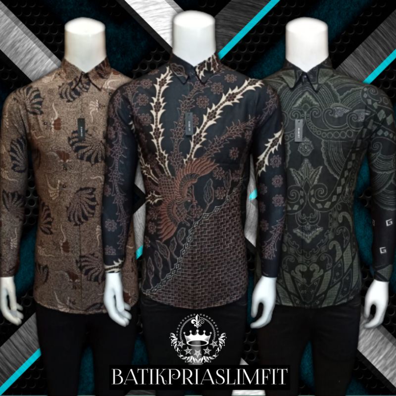 BAJU BATIK PRIA SLIMFIT MODERN LENGAN PANJANG OB 514