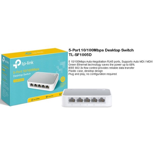 SWITCH HUB TP-LINK 5 Port TL-SF1005D// 8 Port TL- SF1008D 10/100Mbps TP-LINK Network LAN